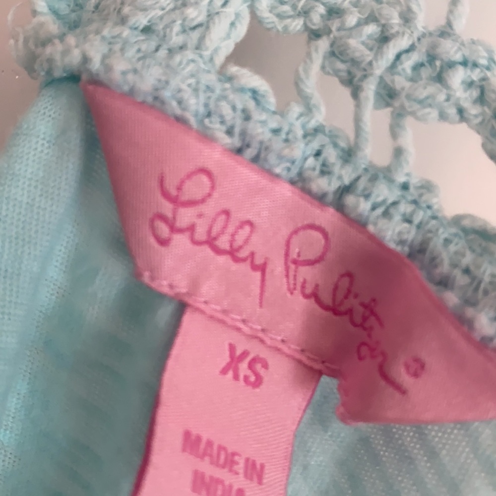 Lilly Pulitzer Aqua T-back Tassel tank - Picture 3 of 4